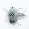 thumbnail image 6 of Baberdicy Fascinator Hat - Tea Party Headpiece - Feather & Mesh Wedding Clip - Church/Bridal Events - Spring Collection - Hair Accessory Grey,One Size, 6 of 8