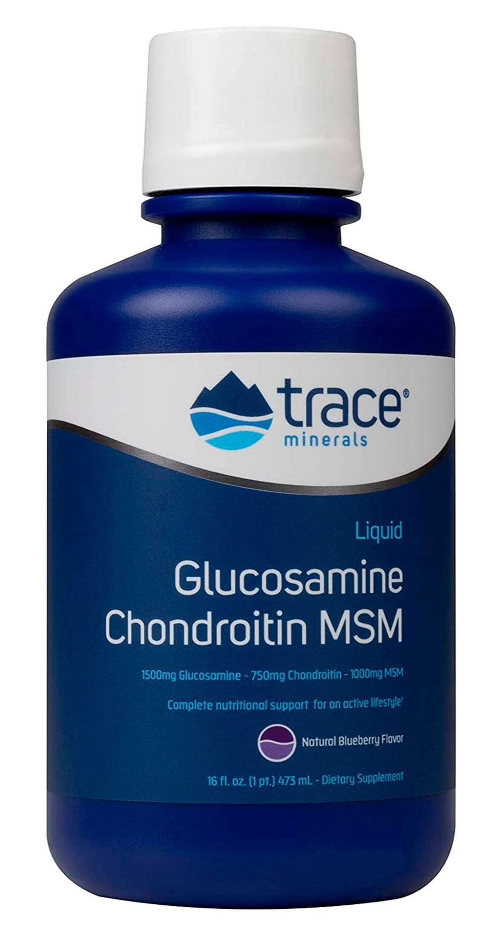 Trace Minerals Liquid Glucosamine Chondroitin MSM Natural Blueberry