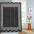 thumbnail image 4 of Black Geometric Shower Curtains for Bathroom, White Greek Key Design Burlap Modern Art Waterproof Fabric Shower Curtain, Decorative Bathroom Curtain for Bathtub, 36"x72" , No Hooks Included, 4 of 9