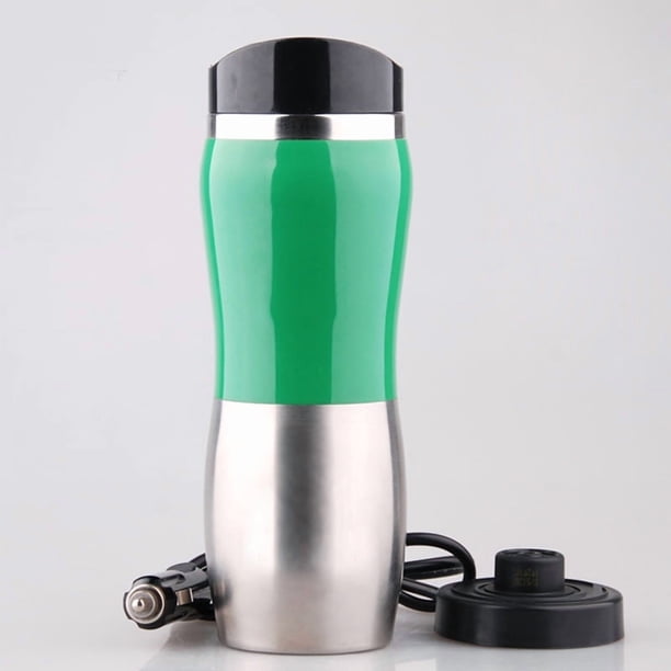 Hervidor eléctrico para coche - Taza eléctrica ecológica para coche, 12 V, 400 ml, 50 W, cargador portátil para coche, taza calefactora de acero inoxidable, se calienta hasta 100 grados Celsius.
