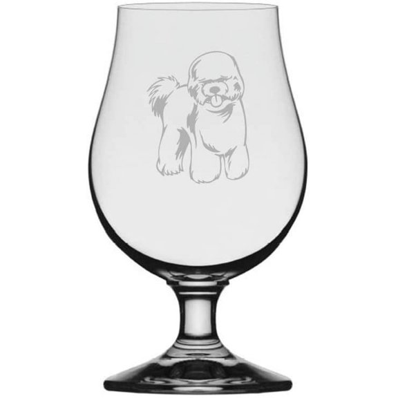 BICHON FRISE Dog Themed Etched 13.25oz Iona Beer Glass
