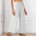 thumbnail image 5 of Palazzo Pants for Women 2026 Spring Elastic Waist Wide Straight Leg Loose Flowy Casual Work Pants Slacks with Pockets, 5 of 7