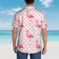 thumbnail image 6 of Daiia Cute Flamingo with Heart Hawaiian Shirt for Men Gentle Cotton Regular Short Sleeve Casual-3X-Large, 6 of 9