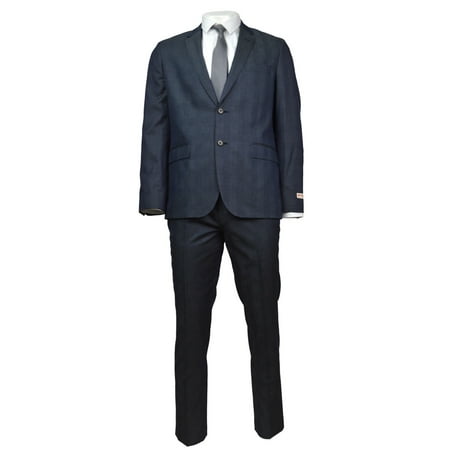 New Brooks Brothers Mens Dark Blue Plaid Two Piece Suit Sz 44R 36W x 32L 0645-1