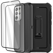 AICase Belt-Clip Holster Case for Galaxy S21 Ultra with Screen Protector, Heavy Duty Drop Protection Full Body Rugged