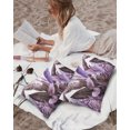 thumbnail image 5 of Waterproof Outdoor Throw Pillows with Inserts 12"x20" Set of 2, Purple Tropical Leaves Soft Decorative Pillowcases for Couch Bedroom, Simple Watercolor Palm Plants Pillow Covers for Sofa Living Room, 5 of 8
