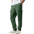 thumbnail image 2 of New Men's Cargo Pants Men's Casual Multi-Pocket Elastic Waist Overalls Ankle Pants Outdoor Sports Solid Color Trousers Army Green L, 2 of 5
