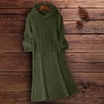 thumbnail image 5 of Women Sweatshirt Dress Winter Dress Long Sleeve Solid Pocket Winter Fall Hooded Dress Women's Summer Dress Casual Dress with Pockets Wrap Dress for Women Midi Women's Casual Ladies T Shirt Dresses, 5 of 6