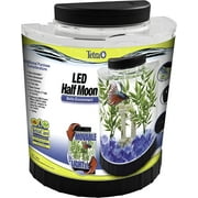 Tetra 1.1 Gallon Betta Aquarium Kit, Half Moon-Shaped Aquarium with LED Light