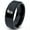 Black Bevel Polish Tungsten, variant on Tungsten Squirrel Rodent Chipmunks Band Ring 8mm Men Women Comfort Fit Black Dome Polished
