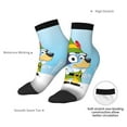 thumbnail image 6 of Silaia Bluey Print Adult Socks,Ankle Athletic Running Socks,Cushioned Breathable Low Cut Sports Tab Socks for Men and Women,Moisture-Wicking Crew Socks, 6 of 7