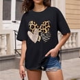 thumbnail image 4 of Women Summer Tops Ladies Fashion Casual Valentine's Day Print Outdoor Sports Round Neck Short Sleeve T Shirt Top Half Tee Womens Loose Fitting T Shirts Dress Tee Shirts Women plus Size Black S, 4 of 5