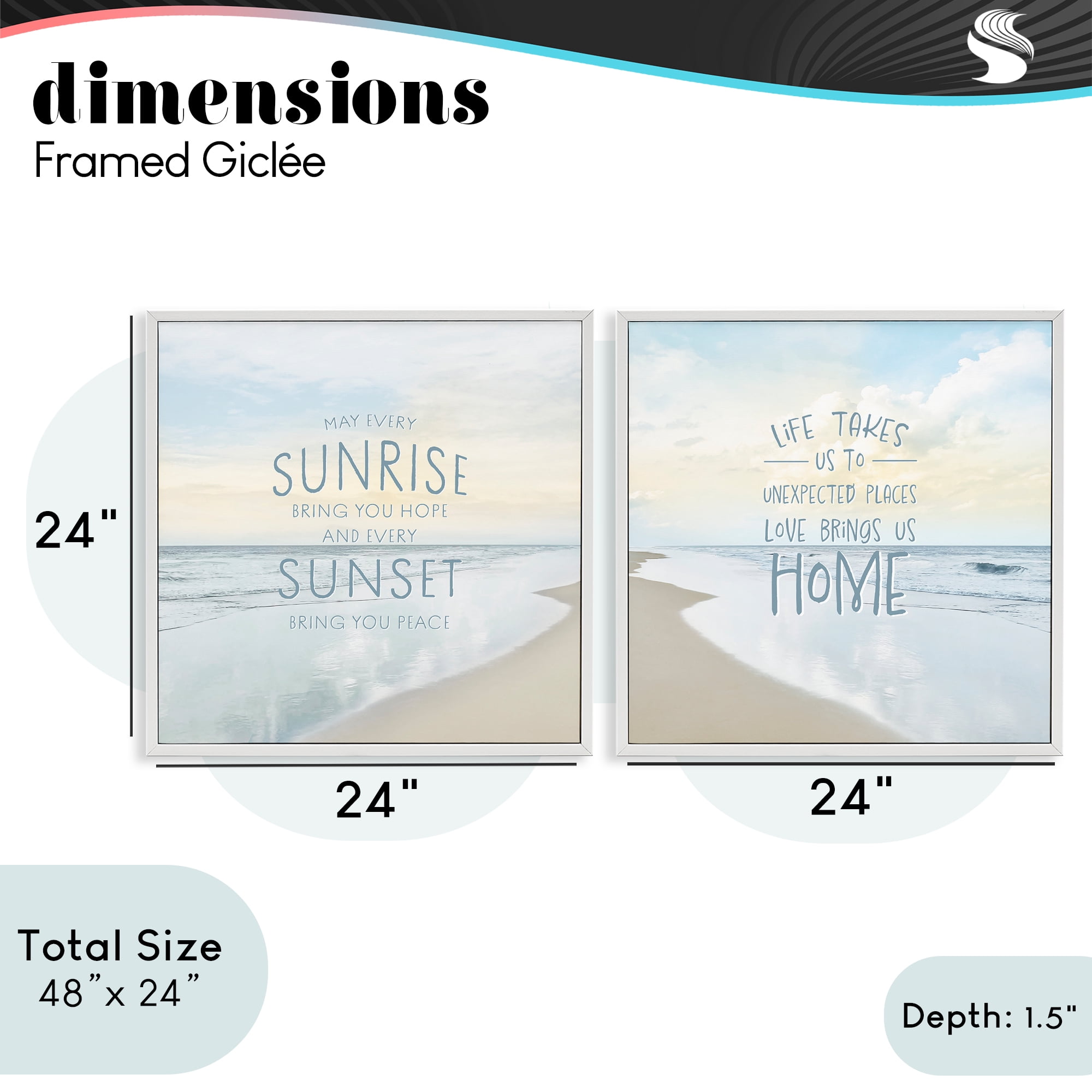 Stupell Industries Beautiful Beach Inspirations 2 Piece White Framed Giclee Art Set, design by Natalie Carpentieri