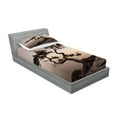 thumbnail image 2 of Ambesonne Tree Fitted Sheet & Pillow Sham Set, Lonely Juniper Tree Fall, Twin, Brown Grey, 2 of 2