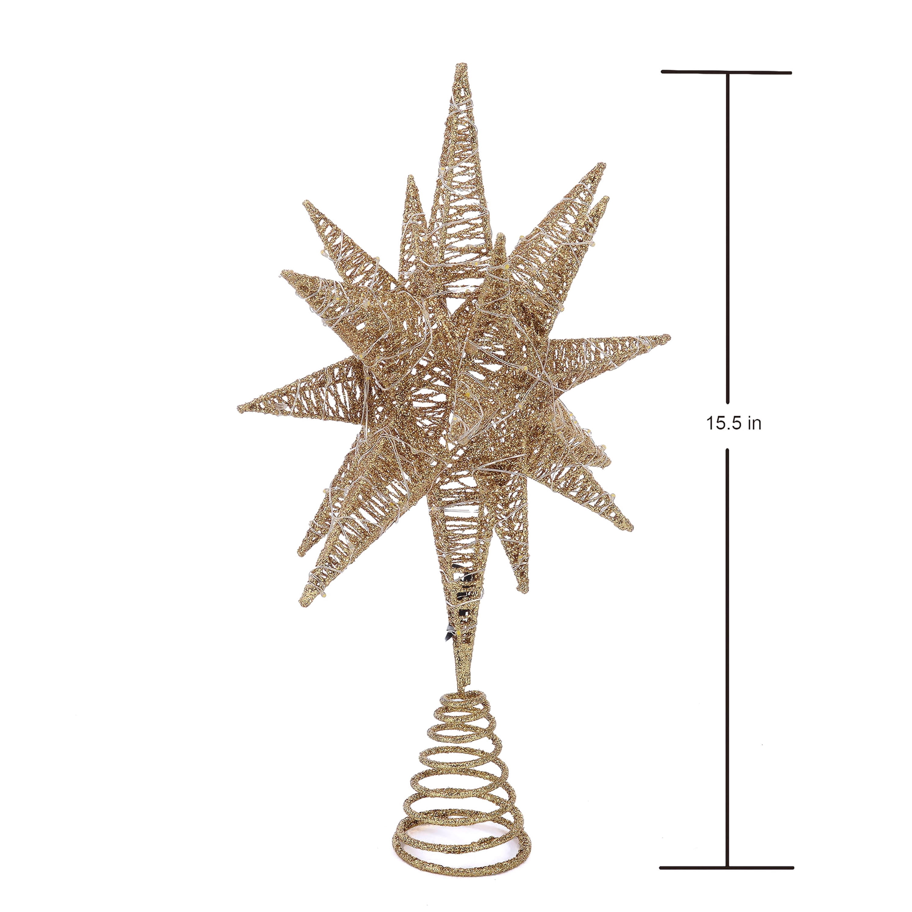 LED Star Christmas Tree Topper, Champagne Gold, 15.5", by Holiday Time