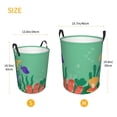 thumbnail image 5 of XMXY Round Laundry Basket Organizer, Green Seabed Plants Waterproof Collapsible Dirty Clothes Basket Laundry Hamper, Small Size, 5 of 8