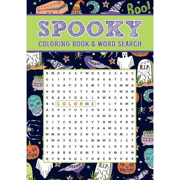 Spooky Coloring Book and Word Search (Paperback)