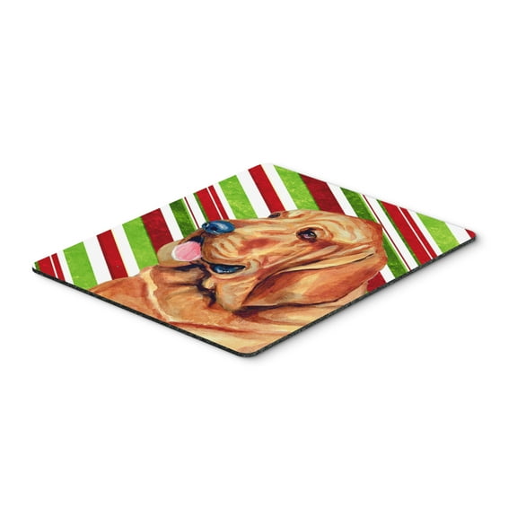 "Bloodhound Candy Cane Holiday Christmas Mouse Pad Hot Pad or Trivet"