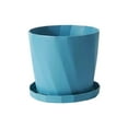 thumbnail image 2 of Bxaolu 6.6 Inch Plant Pots for Indoor Outdoor Plants, Flower Pots with Drainage Saucer, Plastic Planters Set for Garden & Home Decor (Blue), 2 of 6
