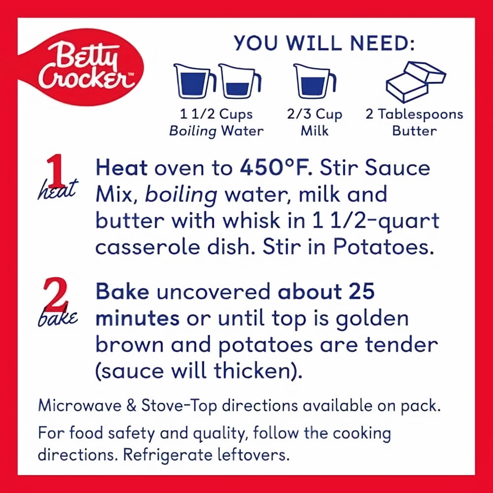 Betty Crocker Scalloped Casserole Potatoes Made with Real Cheese 4 oz Box (Pack of 8)