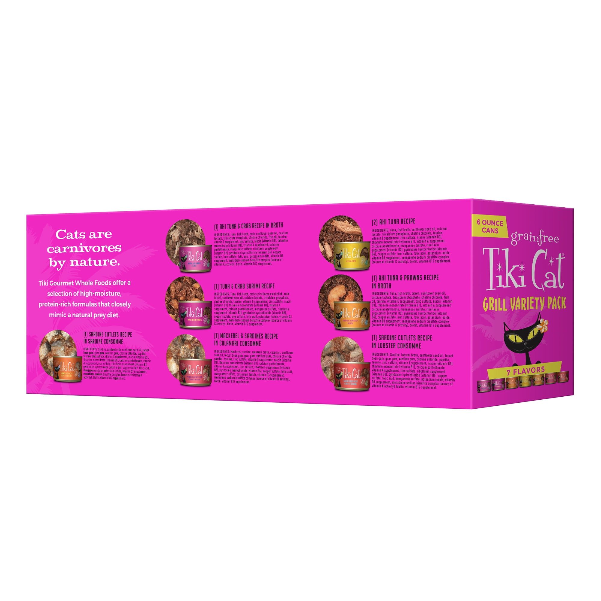 (2 pack) Tiki Cat Grill Wet Cat Food, Variety Pack, 6 oz. Can (8 Count)