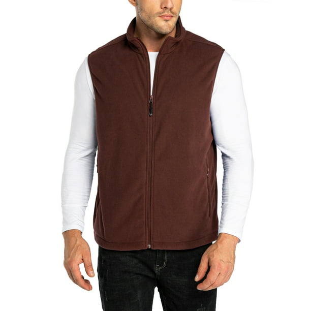 33,000ft Men's Fleece Vest, Lightweight Warm Zip Up Polar Vests
