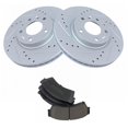 thumbnail image 2 of Geelife Brake Rotor Drilled & Slotted Coated & Ceramic Pad Front Set, 2 of 9