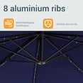 thumbnail image 3 of FLAME&SHADE 9×9FT Square Cantilever LED Umbrella For Your Outdoor Space – 240g Solution-Dyed Fabric, Aluminum Frame, and Innovative 360° Rotation System,Navy Blue, 3 of 6