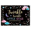 Funnytree 7x5ft Gender Reveal Party Backdrop Boy Or Girl Twinkle Twinkle Little Star Photography Background Pink and Blue Gender Surprise Photo Banner for Baby Shower Photobooth Cake Table Decoration