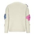 thumbnail image 4 of Lilgiuy Women's Fashionable And Personalized Three-dimensional Flower Pullover Long Sleeved Knitted Sweater for Outdoor Camping, 4 of 4