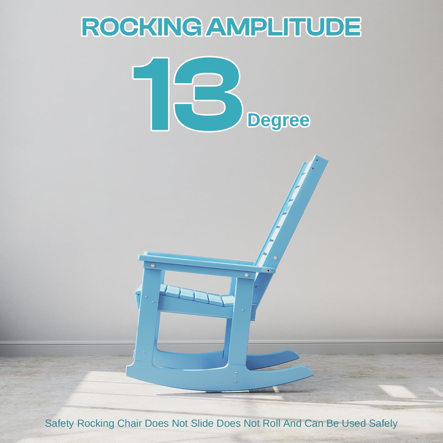 FODINGHILL Outdoor Rocking Chair Set,2 Rocking Chairs with 1 Side Table,HDPE Patio Furniture Sets,High Back Porch Rocker,2-Tier End Table for Backyard Garden Balcony,Arctic