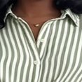 thumbnail image 3 of Morttic Women's Tie-Front Lapel Short Sleeve Shirt & High Waist Wide Leg Pants with Fashionable Vertical Stripe Set Green，S, 3 of 6