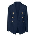 thumbnail image 4 of Mifelio Blazers for Women Elegant Business Work Women Lady Solid Button Suit Jacket Coat Outwear Jackets for Women Dark Blue XXL, 4 of 5