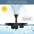 Solar Bird Bath Fountain with 6 Nozzles & Brackets, Floating Solar ...