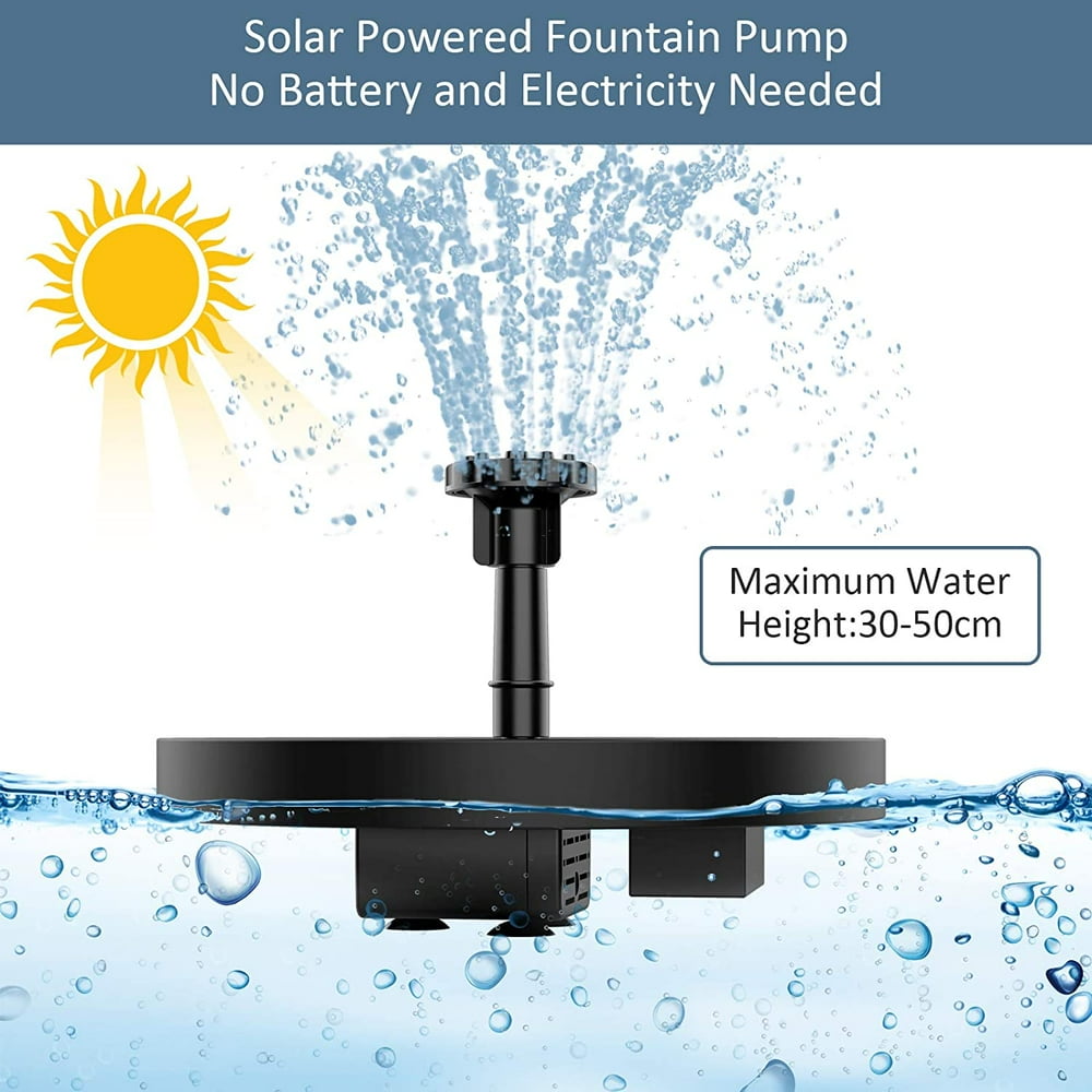 Solar Powered Fountain Pump Solar birdbath Fountain with Battery Backup
