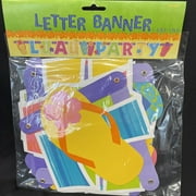 Amscan Flip Flop Luau Party Illustrated Letter Banner, 7 1/2ft