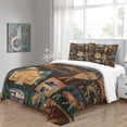 thumbnail image 4 of LAICAIW Rustic Cottage Quilt 3-Piece Set, Wild Elk and Southwest Tribal Pattern, Brown, Queen, 4 of 7