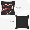 thumbnail image 6 of Set of 2 Decorative Throw Pillow Covers 18x18in - Black with Red Heart & ' Sweet ' Design Perfect for Couch Bed or Car, 6 of 8