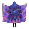 thumbnail image 1 of HATIART Bleu Fleur à Capuche Couverture Portable Confortable à Capuche Jeter Wrap 56x80 Pouces, 1 of 3