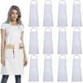thumbnail image 1 of 12 Pack Plain Bib Aprons With 2 Pockets - White Unisex Commercial Apron Bulk, 1 of 2