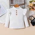 thumbnail image 5 of Gpaecead Toddler Baby Girl Skirts Outfit Kids Ribbed Knit Tops Pleated Leather Mini Skirt With Belt 3Pcs Spring Fall Clothes White, 5 of 9