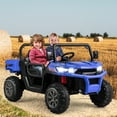thumbnail image 4 of Infans 12V 2 Seater Ride On UTV Dump Truck Remote w/ Electric Dump Bed & Shovel Blue, 4 of 7