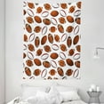 thumbnail image 1 of American Football Tapestry, Classic Design Rugby Balls in Cartoon Style Sports Competition, Wall Hanging for Bedroom Living Room Dorm Decor, 60W X 80L Inches, Caramel Ruby White, by Ambesonne, 1 of 2