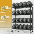 thumbnail image 3 of NSF Commercial Shelving Unit 55"W x 76"H - 2500LBS Heavy Duty Wire Rack w/ Wheels & Leveling Feet, Adjustable Garage Storage for Warehouse Pantry (4-Tier, Black), 3 of 12