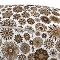 thumbnail image 3 of Garden Pouf Cover with Zipper, Doodle Style Flourishing Corsage Bouquet Pattern Romantic Vintage Curly, Soft Decorative Fabric Unstuffed Case, 30" W X 17.3" L, Brown Tan Pale Yellow, by Ambesonne, 3 of 5