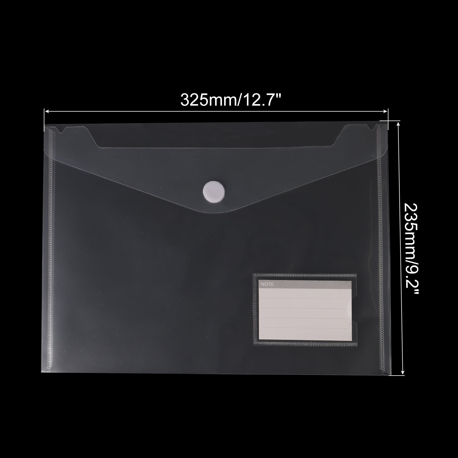 Uxcell Plastic Envelopes Folder, 15Pcs A4 Letter Size with Label Pocket File Bag Clear