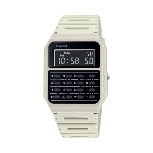 Reloj Casio Data Bank de Cuarzo con Correa de Resina Beige 24.1 Modelo CA-53WF-8BCF
