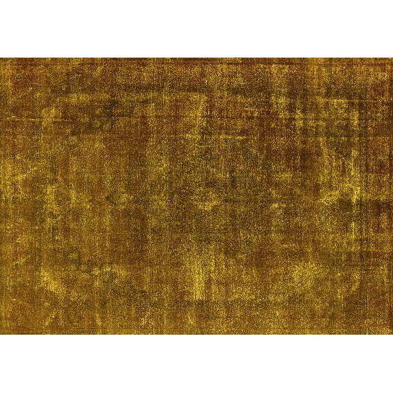 Ahgly Company Indoor Rectangle Oriental Yellow Industrial Area Rugs, 2' x 5'