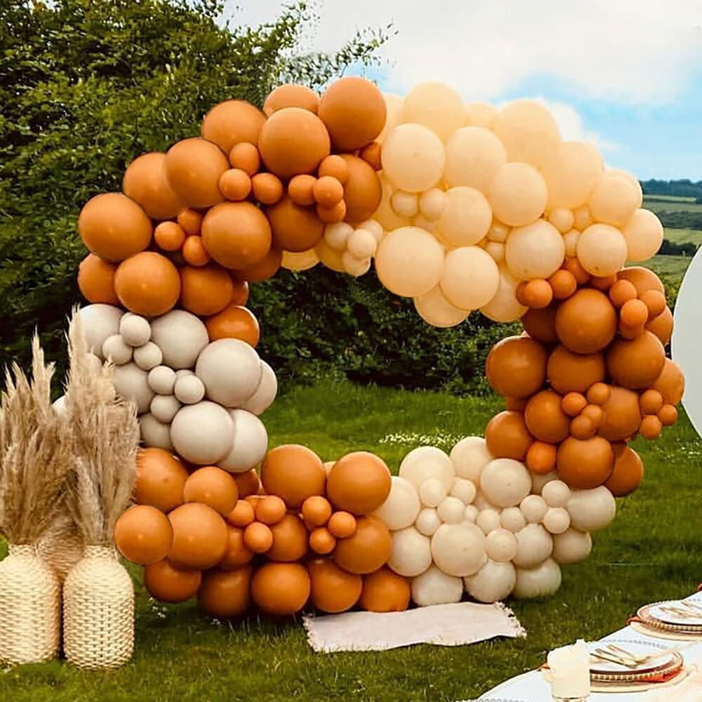 YANSION Balloon Arch Kit, Retro Orange Balloon Garland Kit with Retro Orange Blush Latex Balloons and Double-Stuffed Party Balloon Arches for Birthday Wedding Party Baby Shower Decoration