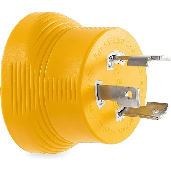 Camco Power Grip Generator Adapter 55333 - 30 Amp Locking, Heavy Duty - Yellow